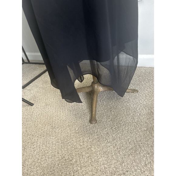 NightWay Black Beaded Halter Midi Dress Asymmetric Hem US 12 Prom Y2K Fairy Goth - Picture 9 of 12